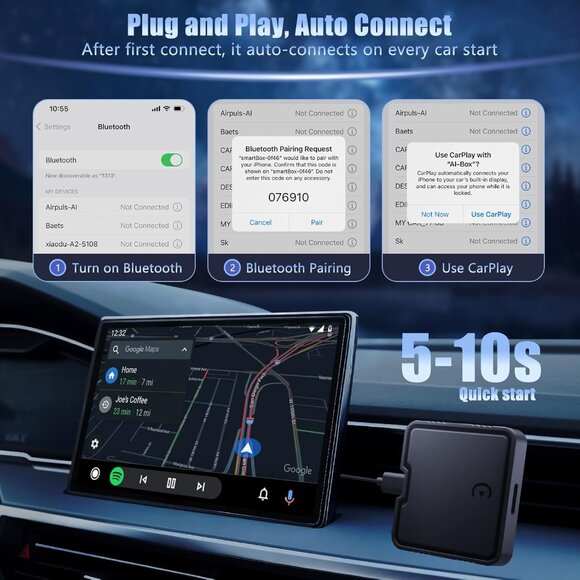Wireless CarPlay Adapter, Car Play Adapter with Netflix/YouTube - Picture 8 of 9